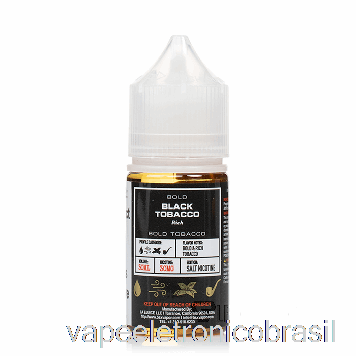 Vape Recarregável Tabaco Preto - Série Bsx Salt - 30ml 30mg